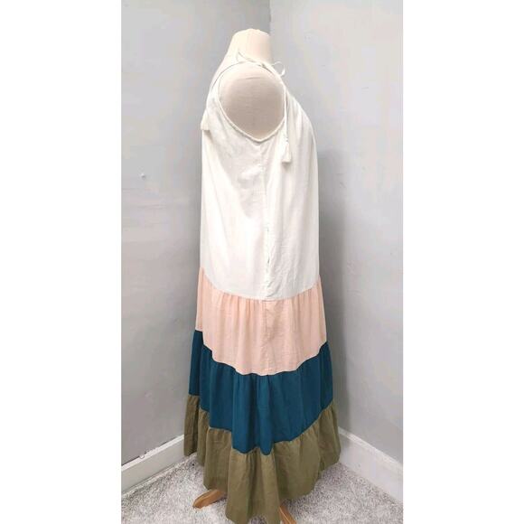 OLD NAVY Sleeveless Tasseled Color-Block Maxi Dress Pockets Oversized M-XL - Picture 5 of 11